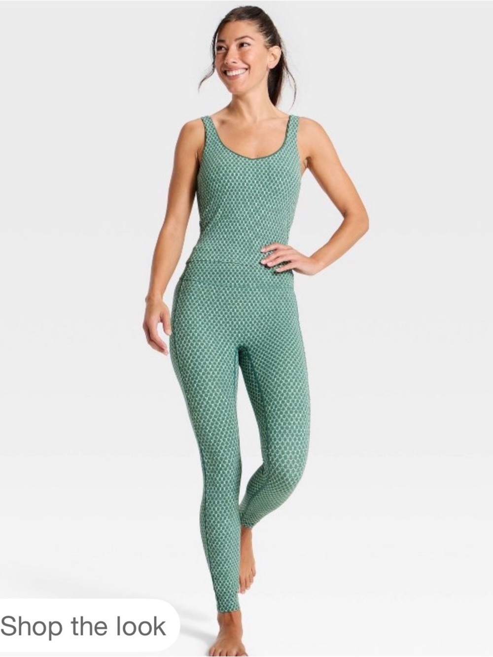 Green leggings and tank top target set
